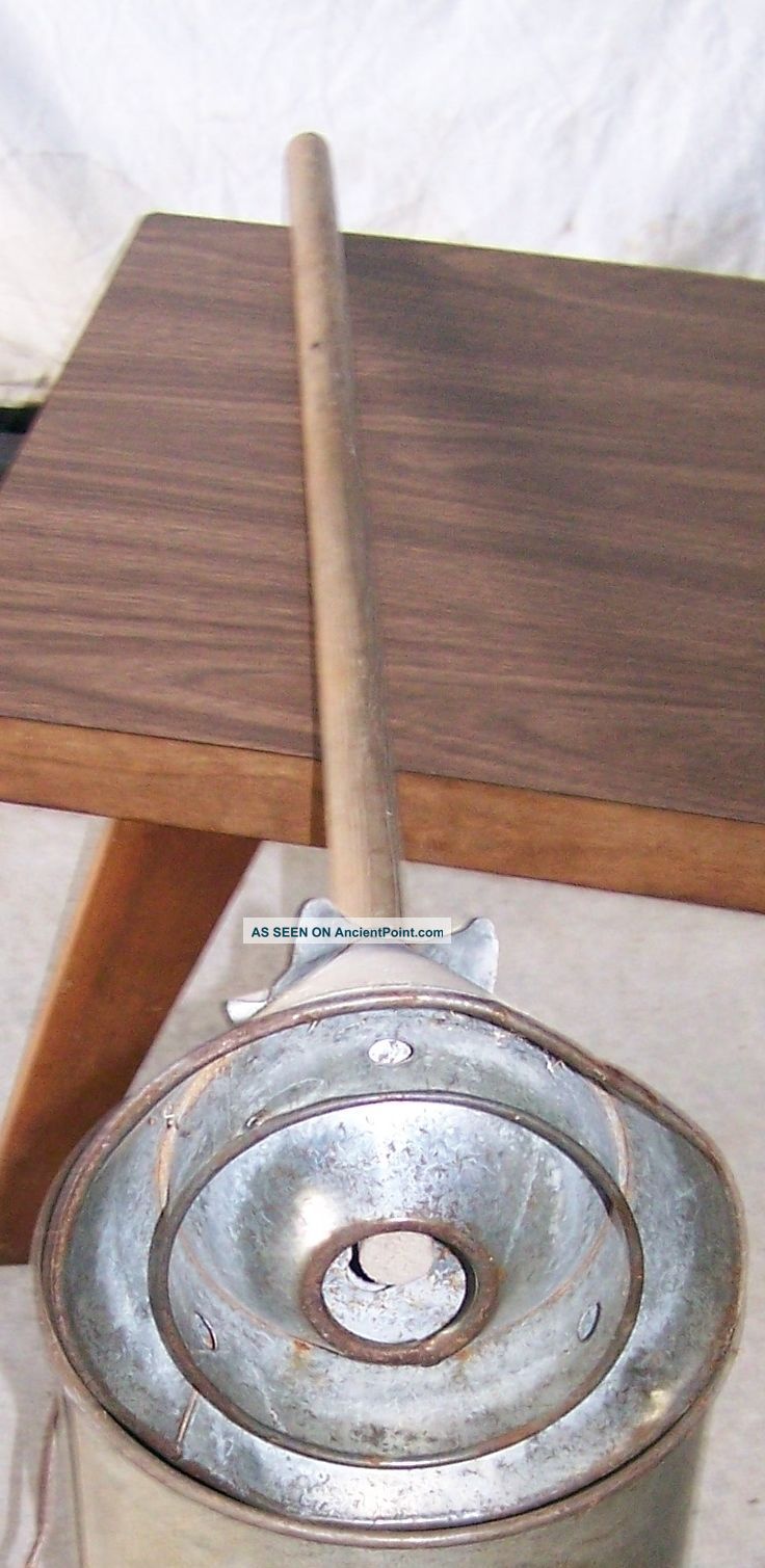 Primitive Antique Laundry Hand Operated Agitator Plunger With Wooden