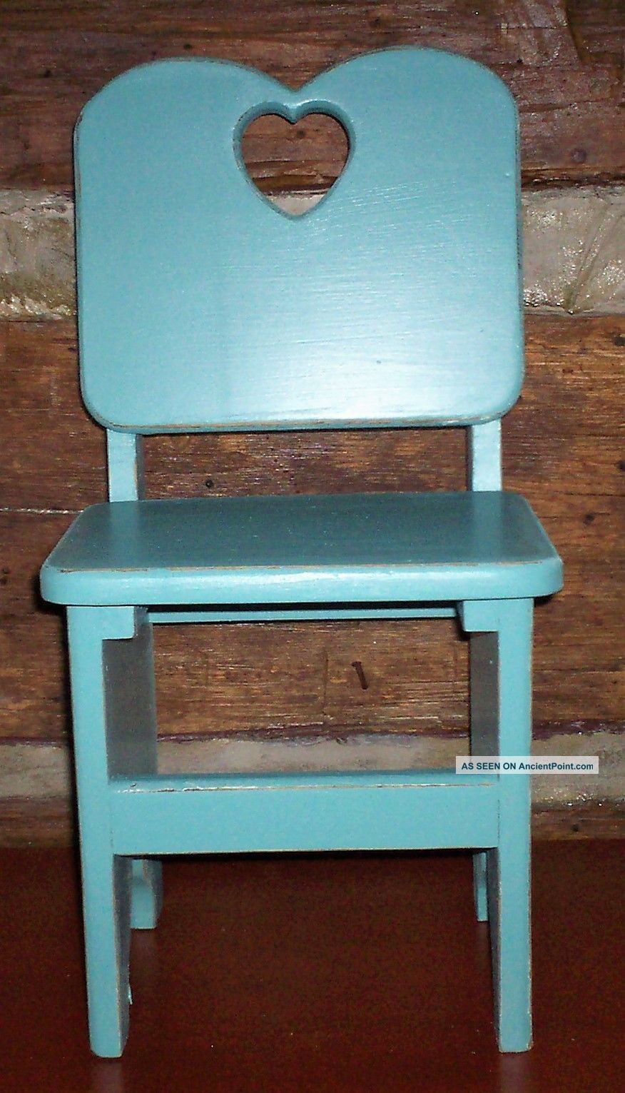 Antique Vintage Child ' S Wooden Chair Handmade Painted Vintage Teal From Estate Unknown photo