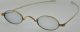Antique Eyewear,  14k Gold Spectacles W/oval Blue Tinted Lenses Signed J.  Diamond Optical photo 2