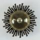 1960 ' S Brutalist Wall Sconce Sunburst Ceiling Fixture Iron And Yellow Glass Mid-Century Modernism photo 1