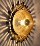 1960 ' S Brutalist Wall Sconce Sunburst Ceiling Fixture Iron And Yellow Glass Mid-Century Modernism photo 5