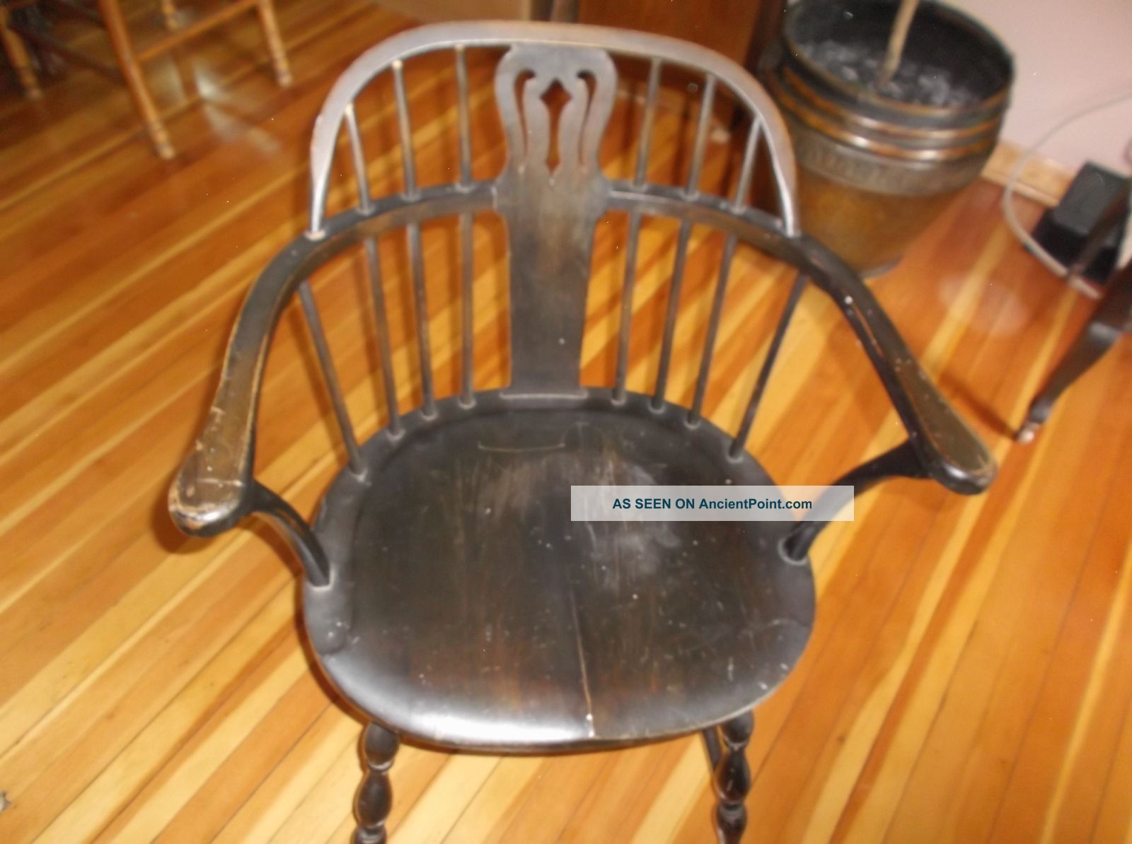 Antique Karpen Walnut Bent Back Windsor Chair 1800 ' S Patina 1800-1899 photo