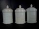 3 Antique Whitall Tatum Co Apothecary Jars Chemical Milk Glass Pharmacy Bottle Bottles & Jars photo 7