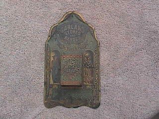 Garland Stoves Early Tin Litho Antique Advertising Match Holder photo