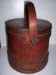Antique Primitive Shaker Banded Firkin With Lid Early Sugar Bucket Primitives photo 1