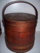 Antique Primitive Shaker Banded Firkin With Lid Early Sugar Bucket Primitives photo 2