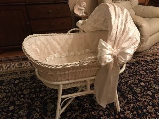 Never Been - One Of A Kind - Hand Sewn - Antique Baby Bassinet - Heywood? photo