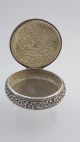 Antique/vintage Yogya Solid Silver Round Hinged Box Decorated With A Peacock Other Asian Antiques photo 9