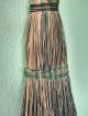 Vintage Wood Hearth Broom Handmade Green Straw Witch England Fireplace Usa Hearth Ware photo 9