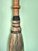 Vintage Wood Hearth Broom Handmade Green Straw Witch England Fireplace Usa Hearth Ware photo 1