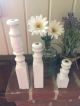 Farmhouse Rustic Primitive Turned Spindle Wood Candle Holders 3 Primitives photo 1