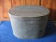Large Antique Oval Hatbox Geometic Wallpaper 1840 ' S Newspapers Primitives photo 1