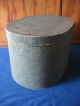 Large Antique Oval Hatbox Geometic Wallpaper 1840 ' S Newspapers Primitives photo 2