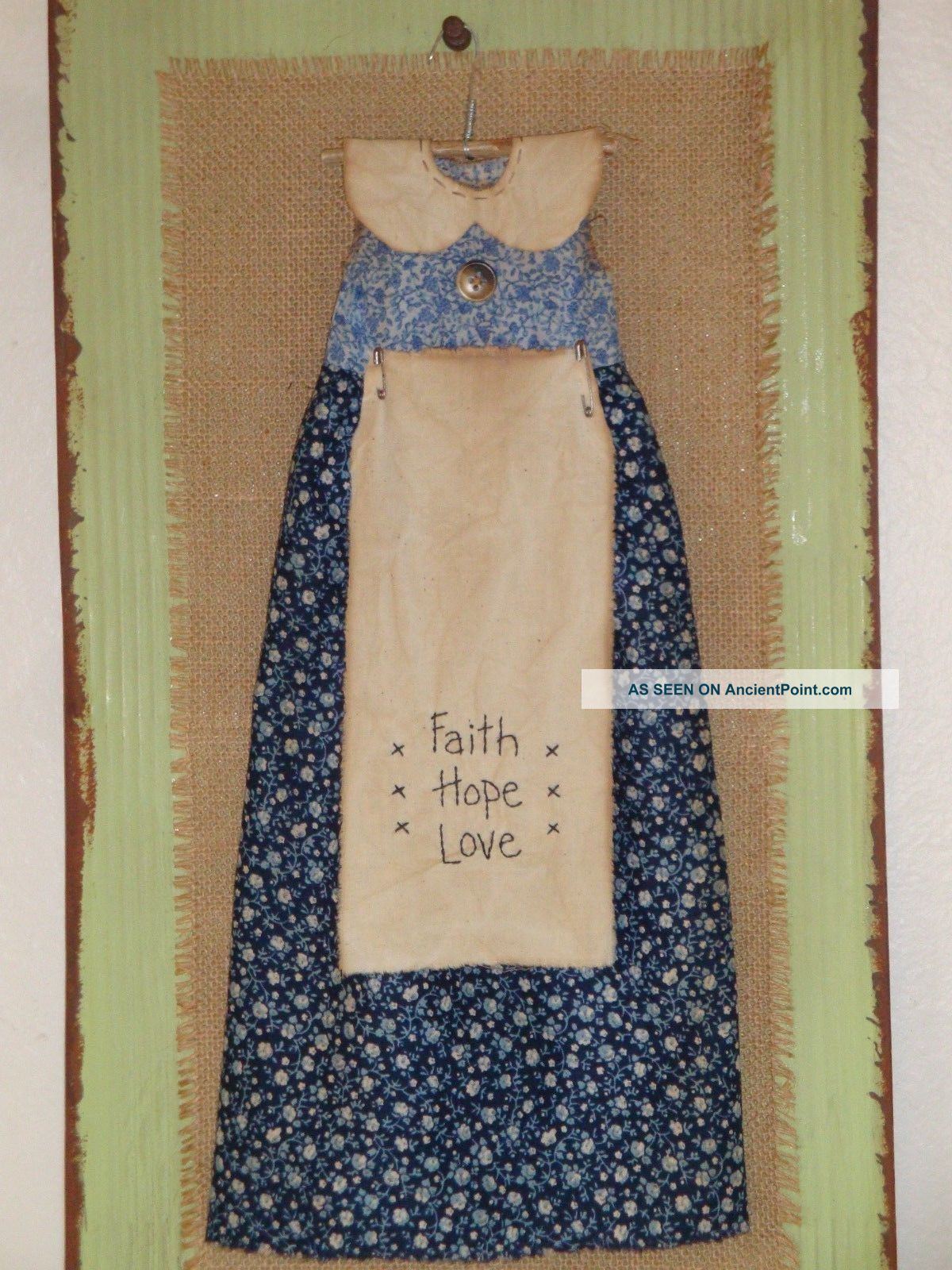 Primitive Doll Dress - Folkart - Handmade Stitchery - Home Decor - Grungy Primitives photo