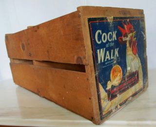 Vintage Wooden Divided Fruit Crate Cock Of The Walk Brand - Sunkist - California photo