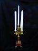 French Antique Red Marble Candelabras.  Third Empire.  Napoleon Iii Metalware photo 1