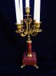 French Antique Red Marble Candelabras.  Third Empire.  Napoleon Iii Metalware photo 6