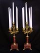 French Antique Red Marble Candelabras.  Third Empire.  Napoleon Iii Metalware photo 7
