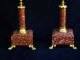 French Antique Red Marble Candelabras.  Third Empire.  Napoleon Iii Metalware photo 8