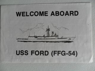 Naval/united States Navy Uss Ford (ffg - 54) Welcome Aboard photo