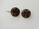 2 Antique Victorian Black Molded Glass Mourning Buttons Buttons photo 1