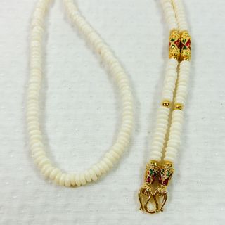 White Bone Gold Holy Necklace Thai Amulet Powerful Pendant 26 