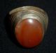 Roman Ancient Artifact - Large Silver Ring With Carnelian Gem Circa 500 - 600 Ad Other Antiquities photo 1