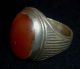 Roman Ancient Artifact - Large Silver Ring With Carnelian Gem Circa 500 - 600 Ad Other Antiquities photo 3