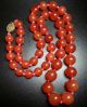 Vintage Chinese Cherry Red Carnelian Agate 14 Mm Bead Hand Knotted Necklace Necklaces & Pendants photo 3