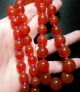 Vintage Chinese Cherry Red Carnelian Agate 14 Mm Bead Hand Knotted Necklace Necklaces & Pendants photo 6