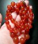 Vintage Chinese Cherry Red Carnelian Agate 14 Mm Bead Hand Knotted Necklace Necklaces & Pendants photo 7