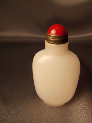 Fine Antique 18th 19th Century Jade Hand Careved Chinese White Jade Snuff Bottle photo