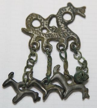 Ancient Viking Bronze Amulet Great Save Viking Amulet Zoomorphic Pendant photo