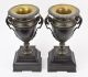 Antique 19th Century Egyptian Revival Brass And Marble Urns Vases Metalware photo 1