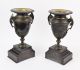 Antique 19th Century Egyptian Revival Brass And Marble Urns Vases Metalware photo 4