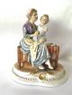 Vintage Capodimonte Porc.  Figurine Mother With Child Made In Italy By V.  Lamagna Figurines photo 1