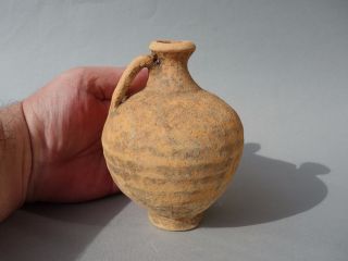 Ancient Authentic Roman Pottery Jug,  Terracotta Vessel photo