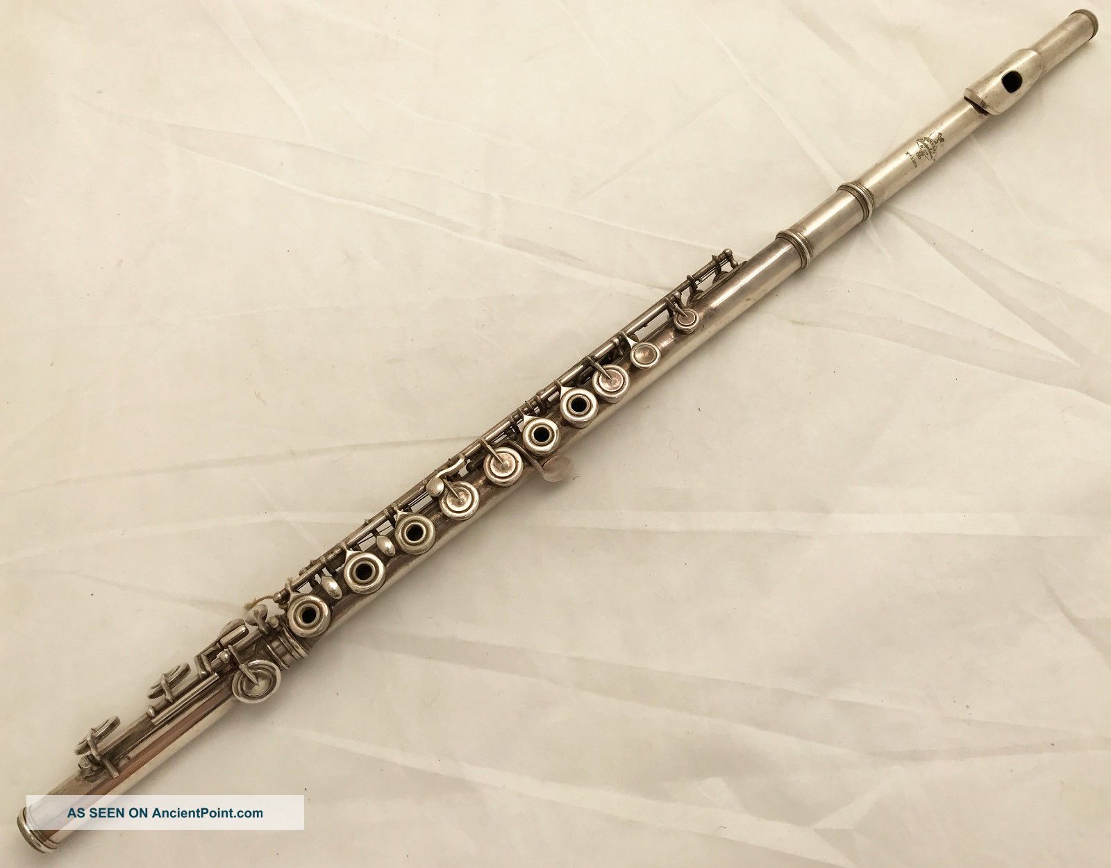 Antique French Silvered Flute By Fernand Chapelain & Cie Wind photo