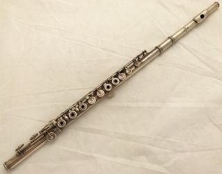 Antique French Silvered Flute By Fernand Chapelain & Cie photo