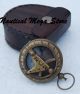 Nautical Maritime West London Brass Sundial Compass Push Button Pirate Engraved Compasses photo 1