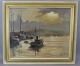 Antique Signed Netherlands Dutch Fishing Boat Maritime Harbor Oil Painting,  Nr Other Maritime Antiques photo 1