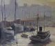 Antique Signed Netherlands Dutch Fishing Boat Maritime Harbor Oil Painting,  Nr Other Maritime Antiques photo 2
