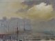 Antique Signed Netherlands Dutch Fishing Boat Maritime Harbor Oil Painting,  Nr Other Maritime Antiques photo 4
