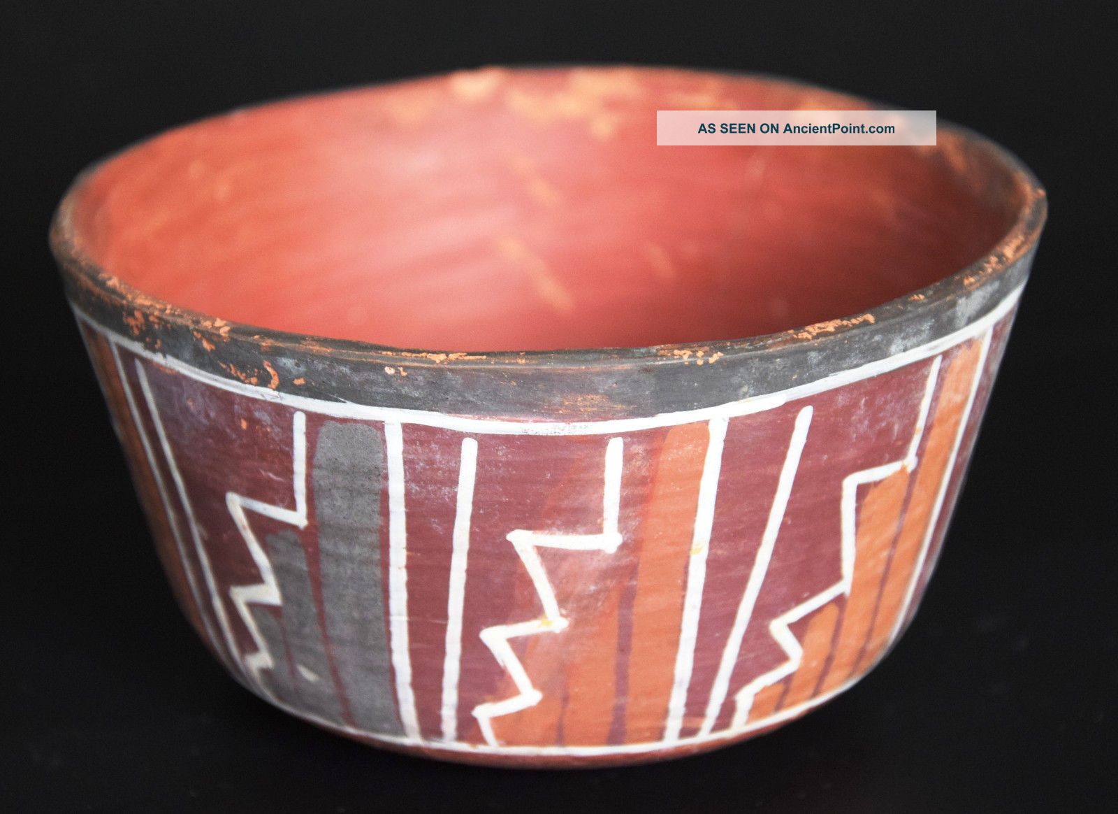 Nazca Pottery Bowl With Geometric Designs — Peru 100 Ad - 500 Ad The Americas photo