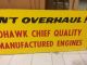 Vintage Mohawk Chief Engine Sign,  Vintage Masonite Sign?vintage Non Metal Sign Other Mercantile Antiques photo 3