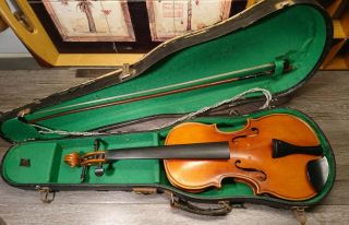 3/4 Scale Anton Becker Violin - Made In Germany 1205 - Bow Stamped 