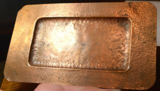 Small Vintage Hand Hammered Copper Plate Tray Arts & Crafts Movement photo