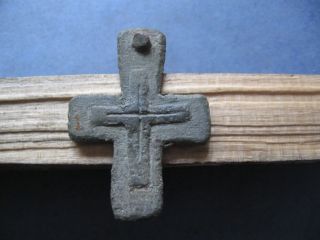 Early Christian Roman Ancient Bronze Cross 3 - 5 Ct.  A.  D. photo