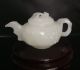100 Natural Afghanistan Jade Hand - Carved Teapot & Lid W Flower Gd4154 Teapots photo 1