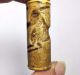 Stunning Unique Old Intaglio Bactrian Calinder Seal Stone Bead Carving 43x16mm Near Eastern photo 2